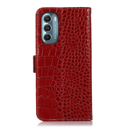 For Motorola Moto G Stylus 5G 2022 Crocodile Top Layer Cowhide Leather Phone Case(Red) - Motorola Cases by buy2fix | Online Shopping UK | buy2fix