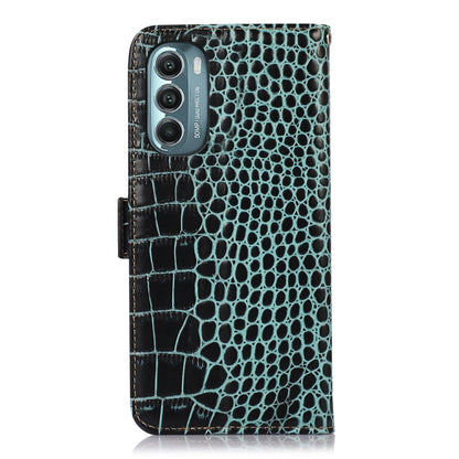 For Motorola Moto G Stylus 5G 2022 Crocodile Top Layer Cowhide Leather Phone Case(Green) - Motorola Cases by buy2fix | Online Shopping UK | buy2fix