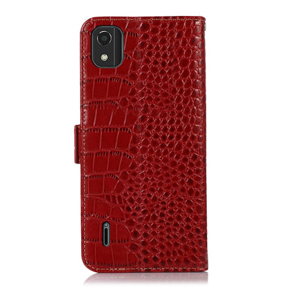 For Nokia C2 2nd Edition Crocodile Top Layer Cowhide Leather Phone Case(Red) - Nokia Cases by buy2fix | Online Shopping UK | buy2fix