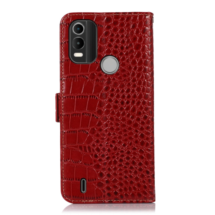 For Nokia C21 Plus Crocodile Top Layer Cowhide Leather Phone Case(Red) - Nokia Cases by buy2fix | Online Shopping UK | buy2fix