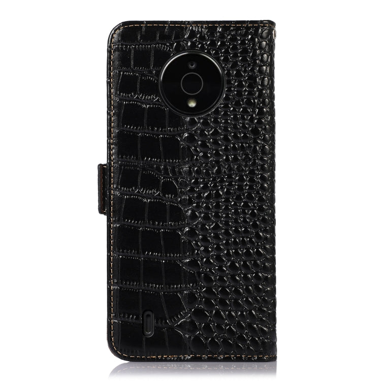 For Nokia C200 Crocodile Top Layer Cowhide Leather Phone Case(Black) - Nokia Cases by buy2fix | Online Shopping UK | buy2fix