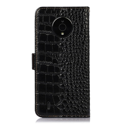 For Nokia C200 Crocodile Top Layer Cowhide Leather Phone Case(Black) - Nokia Cases by buy2fix | Online Shopping UK | buy2fix