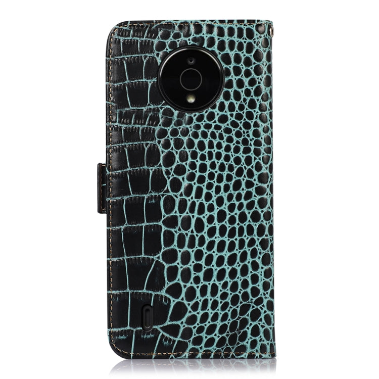 For Nokia C200 Crocodile Top Layer Cowhide Leather Phone Case(Green) - Nokia Cases by buy2fix | Online Shopping UK | buy2fix