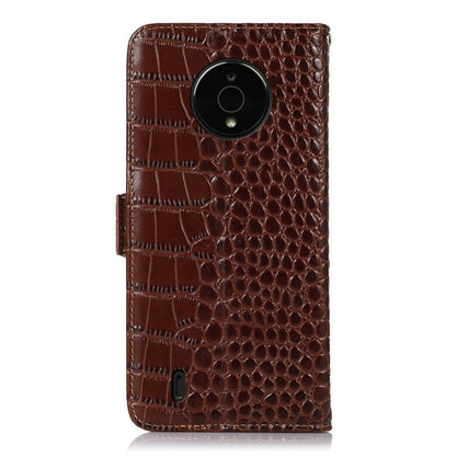 For Nokia C200 Crocodile Top Layer Cowhide Leather Phone Case(Brown) - Nokia Cases by buy2fix | Online Shopping UK | buy2fix