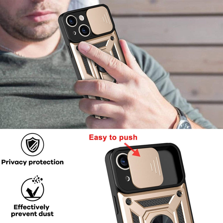 For iPhone 14 Sliding Camera Cover Design TPU+PC Phone Case (Gold) by buy2fix