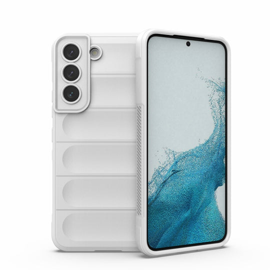 For Samsung Galaxy S22 5G Magic Shield TPU + Flannel Phone Case(White)