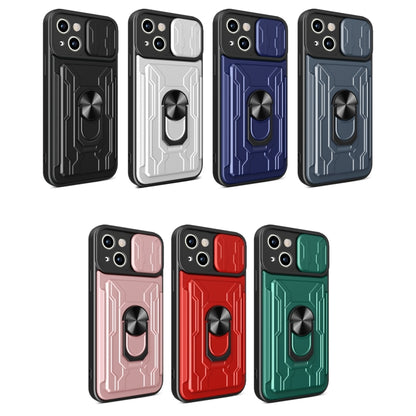 For iPhone 14 Pro Sliding Camshield TPU+PC Phone Case with Card Slot (Blue) - iPhone 14 Pro Cases by buy2fix | Online Shopping UK | buy2fix