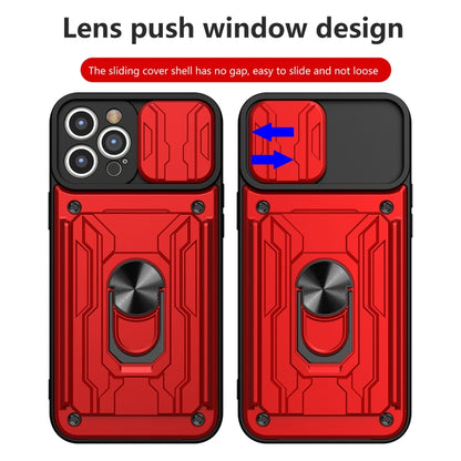 For iPhone 14 Pro Max Sliding Camshield TPU+PC Phone Case with Card Slot (Blue) - iPhone 14 Pro Max Cases by buy2fix | Online Shopping UK | buy2fix