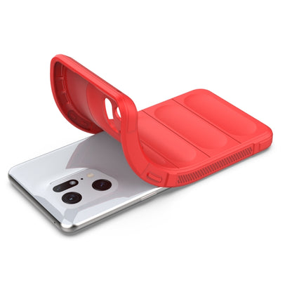 For OPPO Find X5 Pro Magic Shield TPU + Flannel Phone Case(Red) by buy2fix