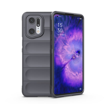 For OPPO Find X5 Pro Magic Shield TPU + Flannel Phone Case(Dark Grey) by buy2fix