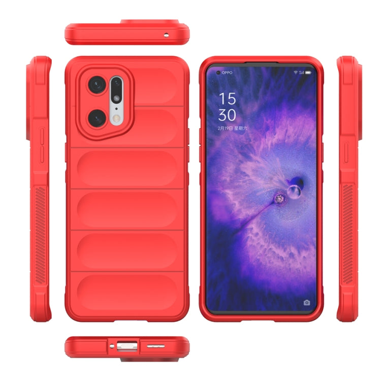 For OPPO Find X5 Pro Magic Shield TPU + Flannel Phone Case(Light Blue) by buy2fix