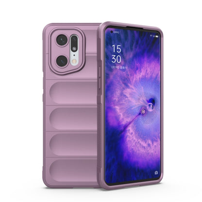 For OPPO Find X5 Pro Magic Shield TPU + Flannel Phone Case(Purple) by buy2fix