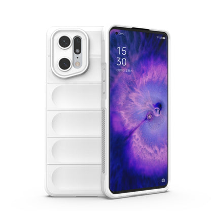 For OPPO Find X5 Pro Magic Shield TPU + Flannel Phone Case(White) by buy2fix