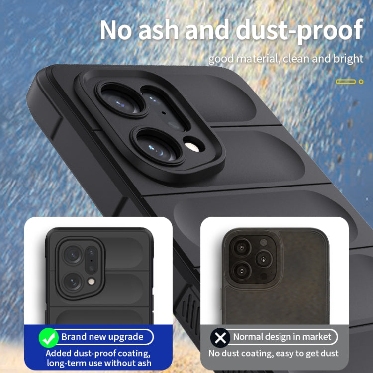 For OPPO Find X5 Magic Shield TPU + Flannel Phone Case(Dark Green) by buy2fix