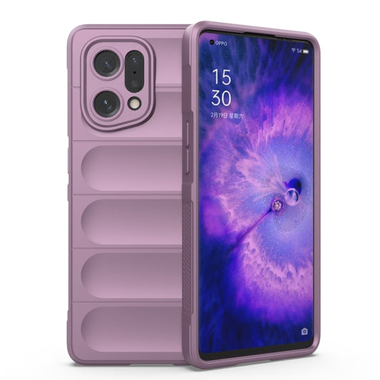 For OPPO Find X5 Magic Shield TPU + Flannel Phone Case(Purple) by buy2fix