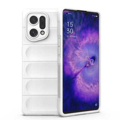 For OPPO Find X5 Magic Shield TPU + Flannel Phone Case(White) by buy2fix