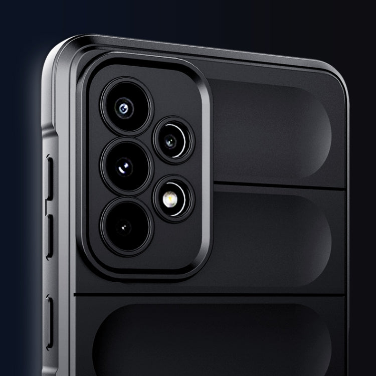 For Samsung Galaxy A73 Magic Shield TPU + Flannel Phone Case(Black) by buy2fix