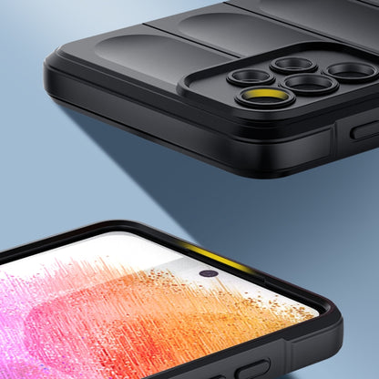 For Samsung Galaxy A73 Magic Shield TPU + Flannel Phone Case(Light Blue) by buy2fix