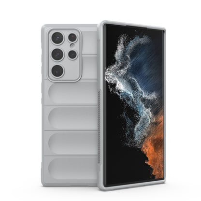 For Samsung Galaxy S22 Ultra 5G Magic Shield TPU + Flannel Phone Case(Grey) by buy2fix