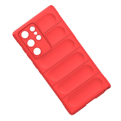 For Samsung Galaxy S22 Ultra 5G Magic Shield TPU + Flannel Phone Case(Wine Red) by buy2fix