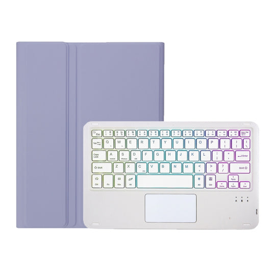 For Samsung Galaxy Tab A8 10.5 (2021) A08B-AS Candy Color Backlight Bluetooth Keyboard Leather Tablet Case(Purple) by buy2fix