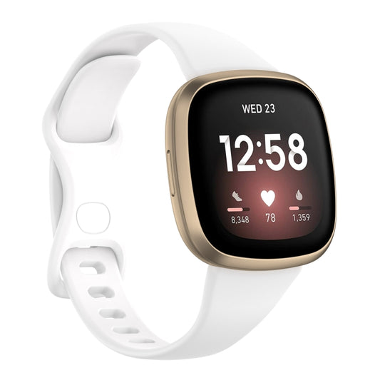 For Fitbit Versa 4 / Versa 3 / Sense Universal TPU Watch Band, Size:S(White) - Watch Bands by buy2fix | Online Shopping UK | buy2fix