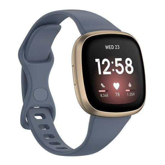 For Fitbit Versa 4 / Versa 3 / Sense Universal TPU Watch Band, Size:S(Blue Grey) - Watch Bands by buy2fix | Online Shopping UK | buy2fix