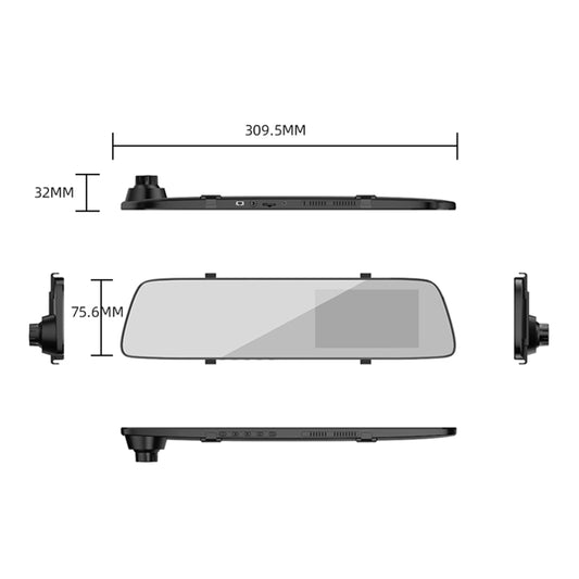 Anytek A5+ 4.5 inch FHD 1920x1080P Car Front & Rearview Mirror DVR Camera - Car DVRs by Anytek | Online Shopping UK | buy2fix