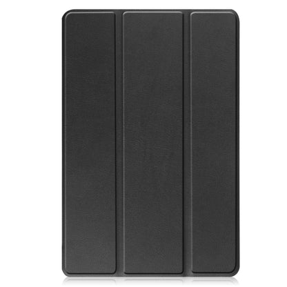 For Lenovo Tab M10 3rd Gen / TB328FU Custer Pure Color 3-Fold Holder Smart Leather Tablet Case(Black) - Lenovo by buy2fix | Online Shopping UK | buy2fix