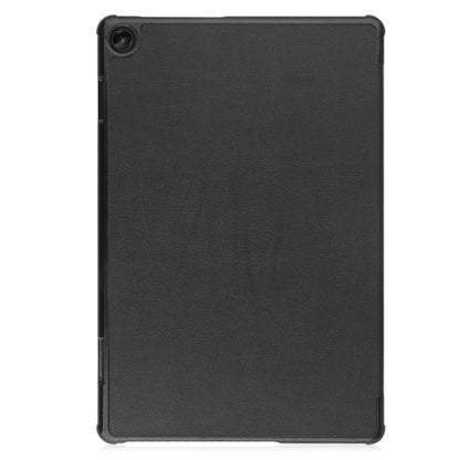 For Lenovo Tab M10 3rd Gen / TB328FU Custer Pure Color 3-Fold Holder Smart Leather Tablet Case(Black) - Lenovo by buy2fix | Online Shopping UK | buy2fix