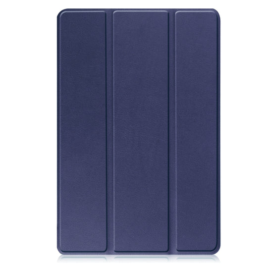For Lenovo Tab M10 3rd Gen / TB328FU Custer Pure Color 3-Fold Holder Smart Leather Tablet Case(Blue) - Lenovo by buy2fix | Online Shopping UK | buy2fix