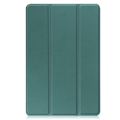For Lenovo Tab M10 3rd Gen / TB328FU Custer Pure Color 3-Fold Holder Smart Leather Tablet Case(Green) - Lenovo by buy2fix | Online Shopping UK | buy2fix