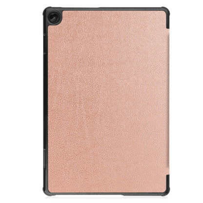 For Lenovo Tab M10 3rd Gen / TB328FU Custer Pure Color 3-Fold Holder Smart Leather Tablet Case(Rose Gold) - Lenovo by buy2fix | Online Shopping UK | buy2fix