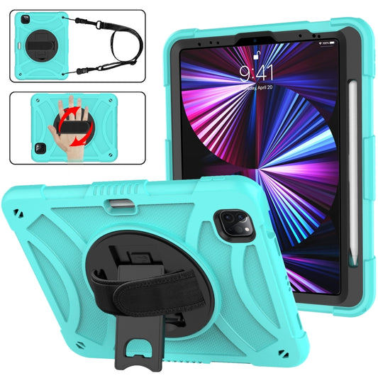 For iPad Pro 11 2022 / 2021 / 2020 Rotary Grab Silicone + PC Tablet Case(Mint Green) - iPad Pro 11 (2022/2021) Cases by buy2fix | Online Shopping UK | buy2fix