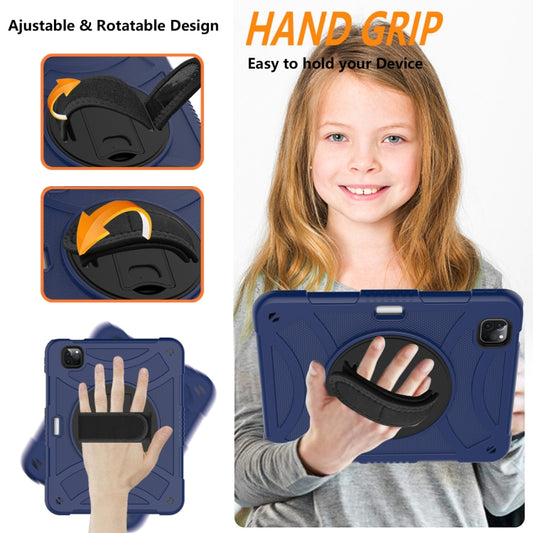 For iPad Pro 11 2022 / 2021 / 2020 Rotary Grab Silicone + PC Tablet Case(Navy Blue) - iPad Pro 11 (2022/2021) Cases by buy2fix | Online Shopping UK | buy2fix