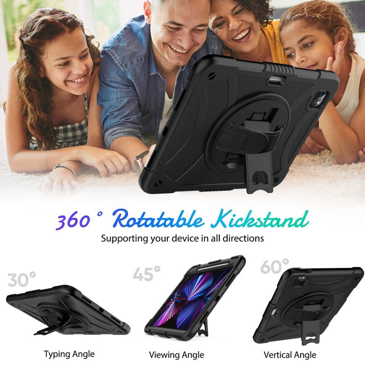 For iPad Pro 11 2022 / 2021 / 2020 Rotary Grab Silicone + PC Tablet Case(Black) - iPad Pro 11 (2022/2021) Cases by buy2fix | Online Shopping UK | buy2fix