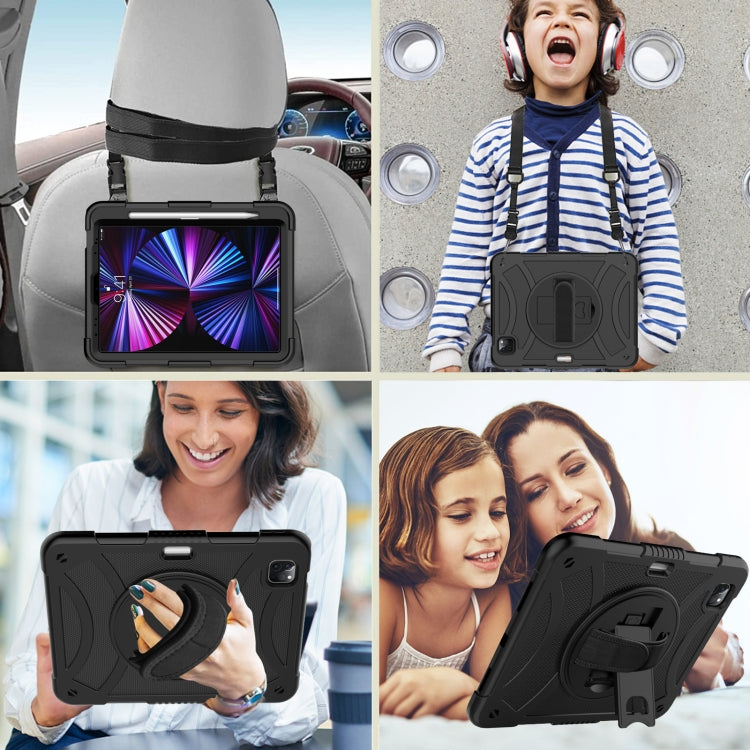 For iPad Pro 11 2022 / 2021 / 2020 Rotary Grab Silicone + PC Tablet Case(Black) - iPad Pro 11 (2022/2021) Cases by buy2fix | Online Shopping UK | buy2fix