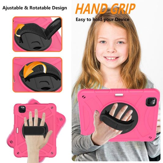 For iPad Pro 11 2022 / 2021 / 2020 Rotary Grab Silicone + PC Tablet Case(Rose Red) - iPad Pro 11 (2022/2021) Cases by buy2fix | Online Shopping UK | buy2fix