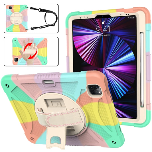 For iPad Pro 11 2022 / 2021 / 2020 Rotary Grab Silicone + PC Tablet Case(Colorful) - iPad Pro 11 (2022/2021) Cases by buy2fix | Online Shopping UK | buy2fix