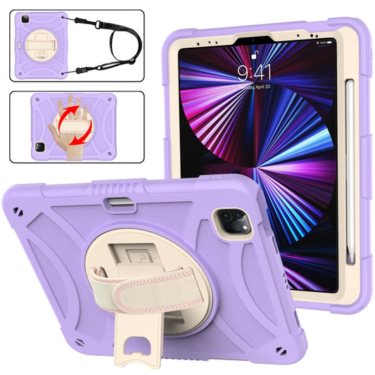 For iPad Pro 11 2022 / 2021 / 2020 Rotary Grab Silicone + PC Tablet Case(Purple) - iPad Pro 11 (2022/2021) Cases by buy2fix | Online Shopping UK | buy2fix