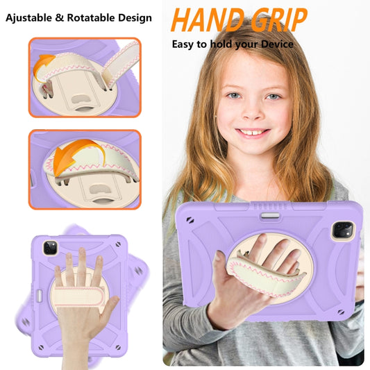 For iPad Pro 11 2022 / 2021 / 2020 Rotary Grab Silicone + PC Tablet Case(Purple) - iPad Pro 11 (2022/2021) Cases by buy2fix | Online Shopping UK | buy2fix