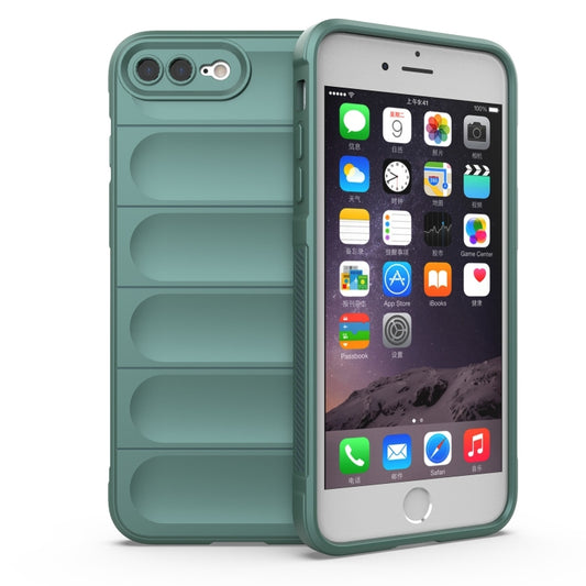 Magic Shield TPU + Flannel Phone Case For iPhone 8 Plus / 7 Plus(Dark Green) by buy2fix