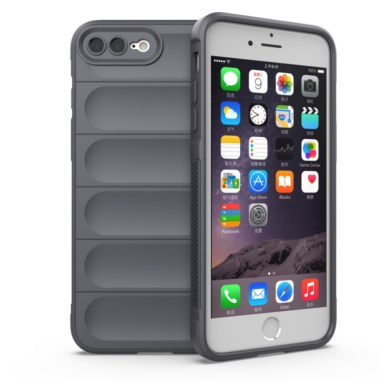 Magic Shield TPU + Flannel Phone Case For iPhone 8 Plus / 7 Plus(Dark Grey) by buy2fix