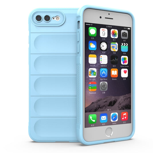 Magic Shield TPU + Flannel Phone Case For iPhone 8 Plus / 7 Plus(Light Blue) by buy2fix