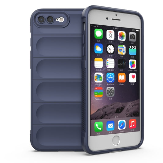 Magic Shield TPU + Flannel Phone Case For iPhone 8 Plus / 7 Plus(Dark Blue) by buy2fix