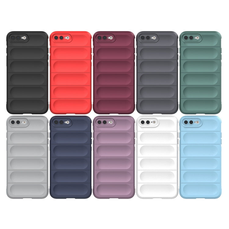 Magic Shield TPU + Flannel Phone Case For iPhone 8 Plus / 7 Plus(Dark Blue) by buy2fix