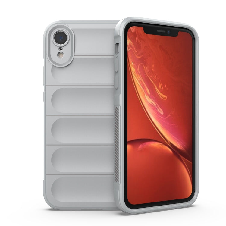 For iPhone XR Magic Shield TPU + Flannel Phone Case(Grey) by buy2fix