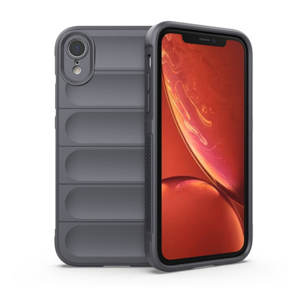 For iPhone XR Magic Shield TPU + Flannel Phone Case(Dark Grey) by buy2fix