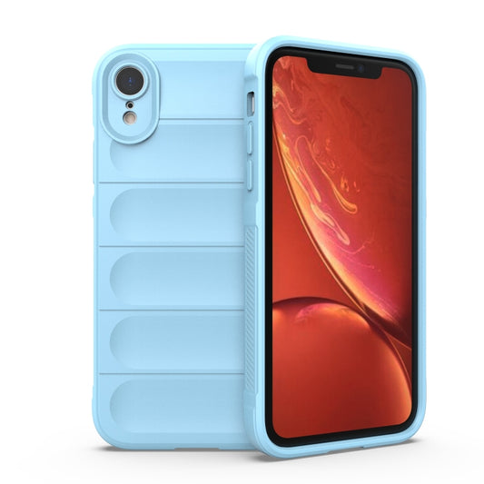 For iPhone XR Magic Shield TPU + Flannel Phone Case(Light Blue) by buy2fix