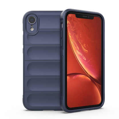 For iPhone XR Magic Shield TPU + Flannel Phone Case(Dark Blue) by buy2fix